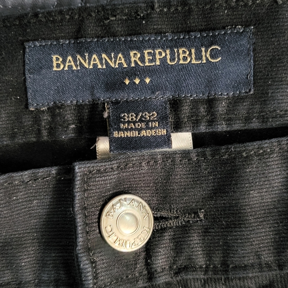 Banana Republic Mens Pinwale Weave Black Jeans 38x32 Black